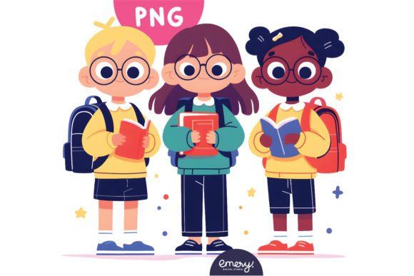 Children Back to School Clipart - PNG: A Versatile Resource for Creative Projects